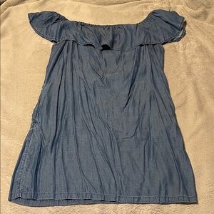 Tommy Bahama Dress - Blue Off-Shoulder Ruffle Mini Dress